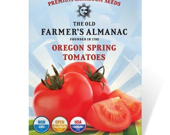 Oregon Spring Tomato Seeds: The Old Farmer's Almanac, Heirloom, Open Pollinated, Non-GMO, 500 MG, Approx 150 Seeds