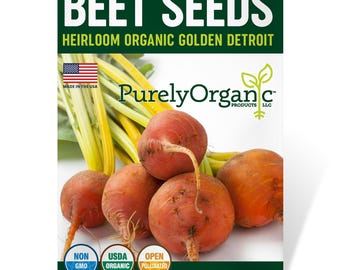 Purely Organic Golden Detroit Beet Seeds - USDA Organic, 2 Grams, Approx 500 Seeds