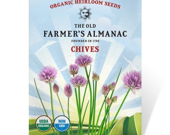 Organic Chive Seeds: The Old Farmer's Almanac, Heirloom, Open Pollinated, Non-GMO, 1 Gram, Approx 220 Seeds