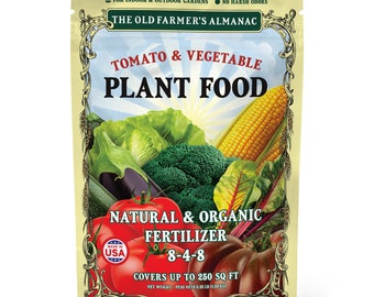 Organic Tomato & Vegetable Plant Food: The Old Farmer's Almanac, Granular Fertilizer, NPK 8-4-8, 2.25 Lbs