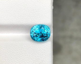 4.330 Carats Beautiful Blue Zircon Faceted Gem Piece
