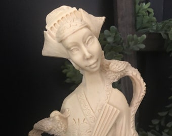 Vintage Resin Chinese Woman Statue