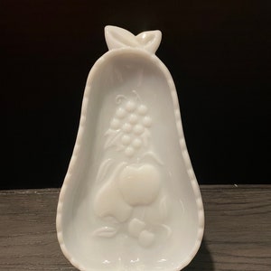 Vintage Milk Glass Pear Shaped Dish