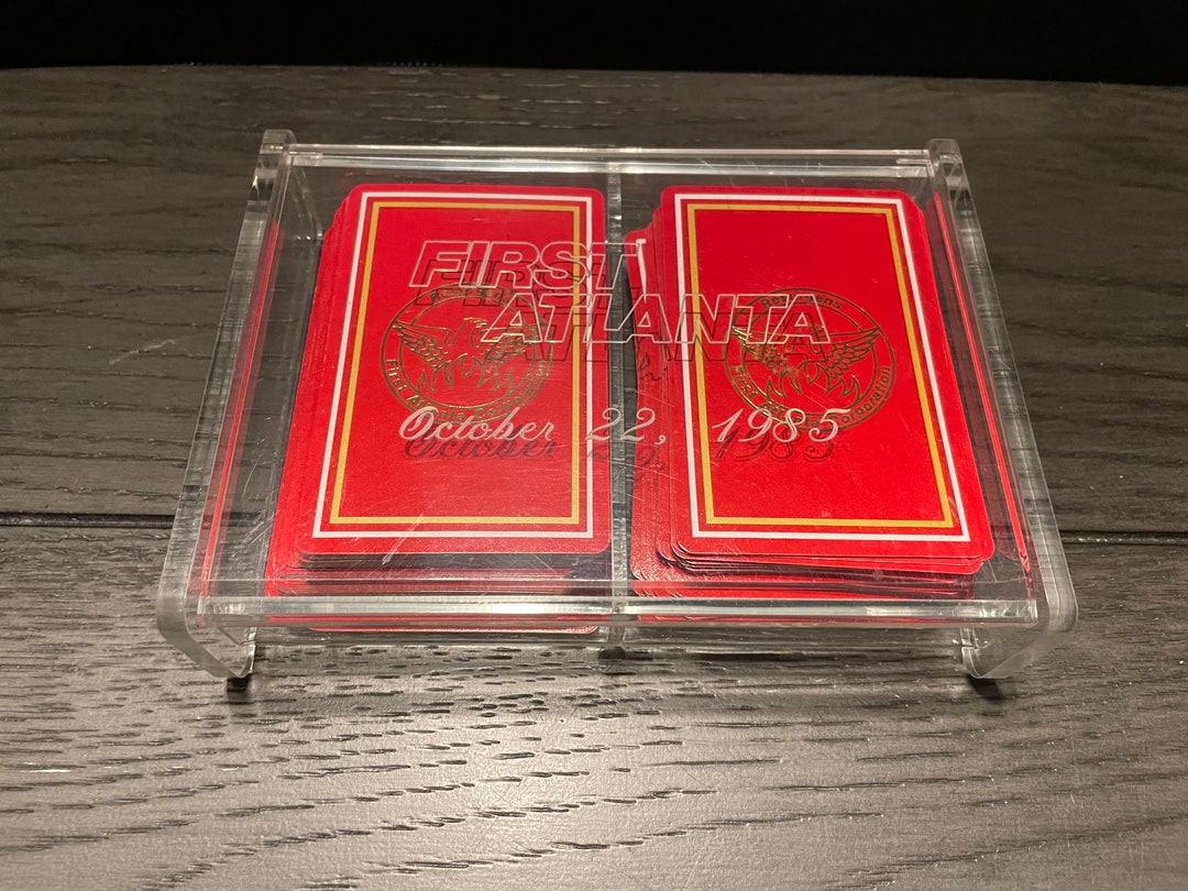 Vintage Acrylic Playing Card Holder With Decks Etsy
