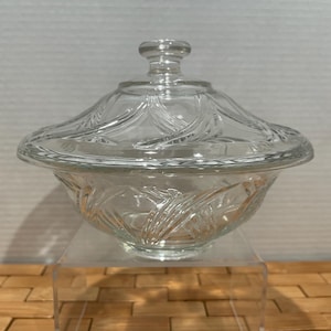 Vintage Fostoria American 2 Handled Preserve and Cover Dish