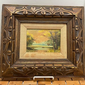1970’s Old Kingmen Painting in Extra Wide Frame