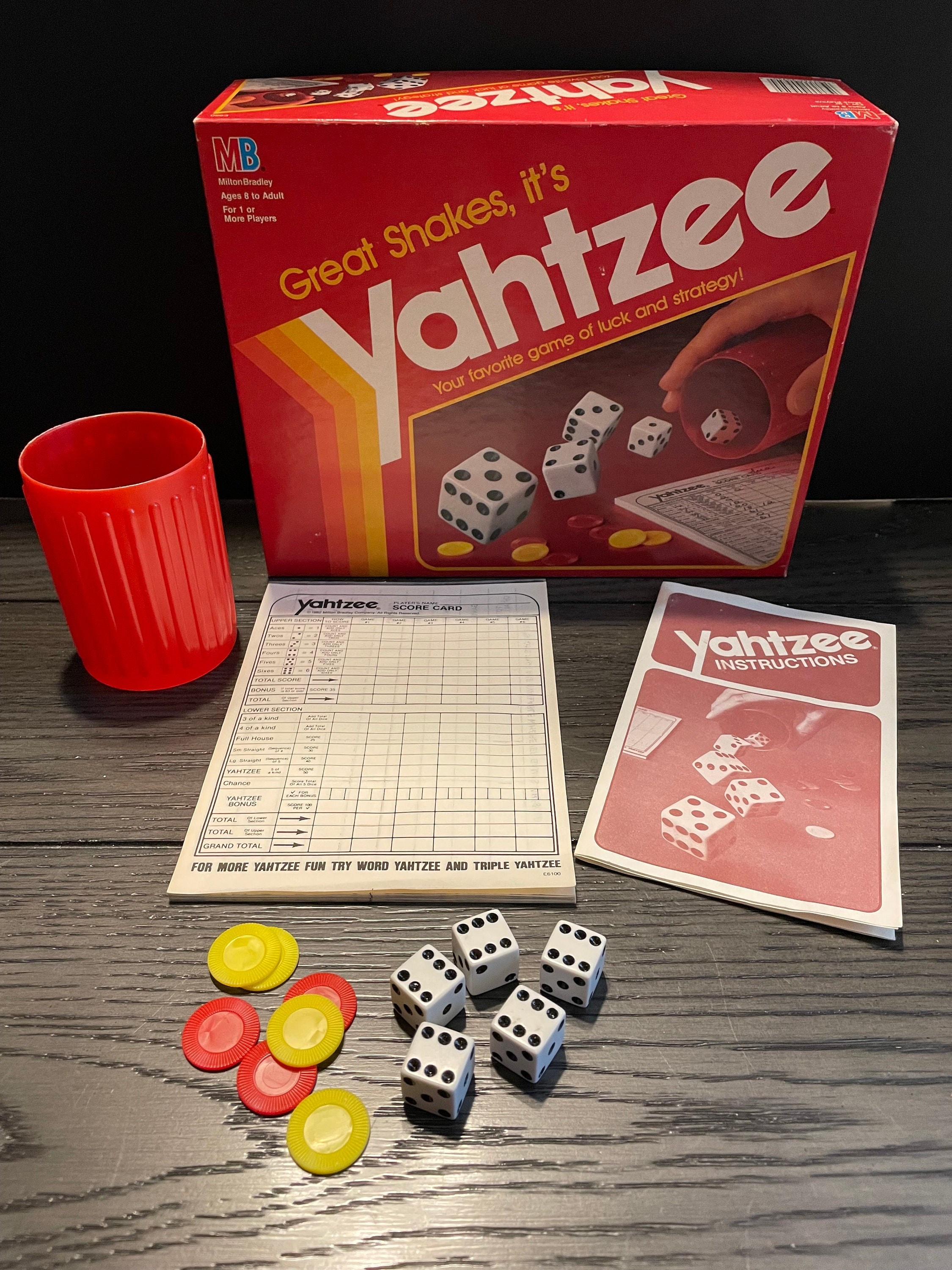 Vintage Milton Bradley Yahtzee Game - Etsy