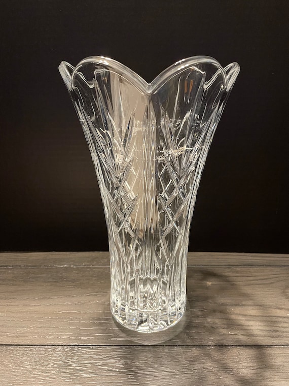 Vintage 24% Lead Crystal Vase - Etsy