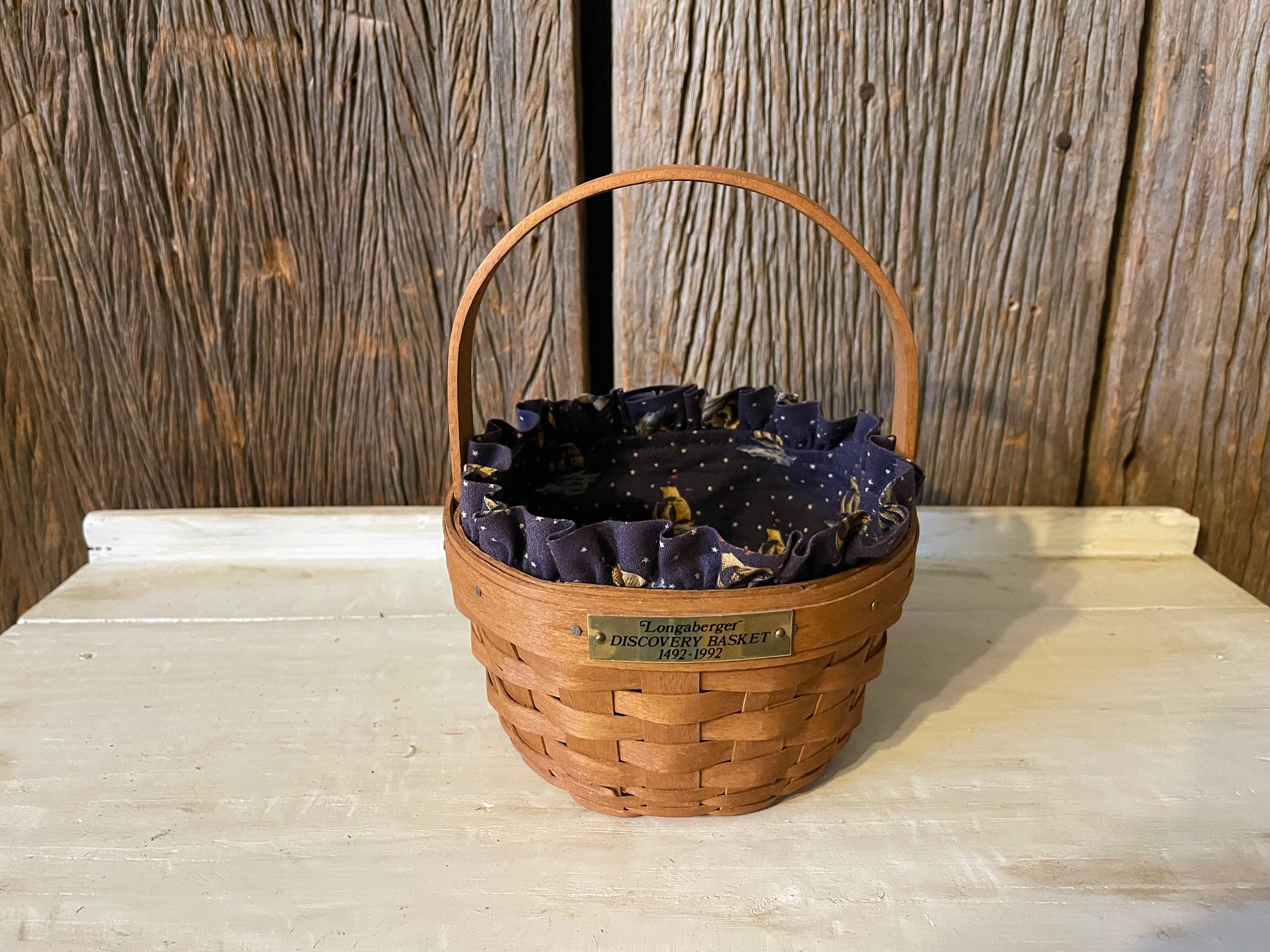 1991 Round Longaberger Basket With Cloth Liner - Etsy