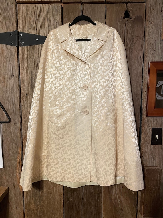 1950's Sleeveless Jacquard Pattern Winter Coat