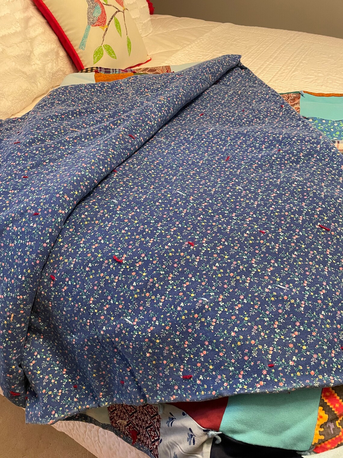 Vintage Handmade Patchwork Quilt - Etsy