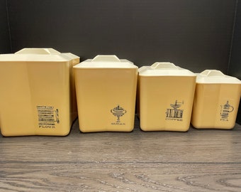 1950/1960 Gold Plastic Canister Set