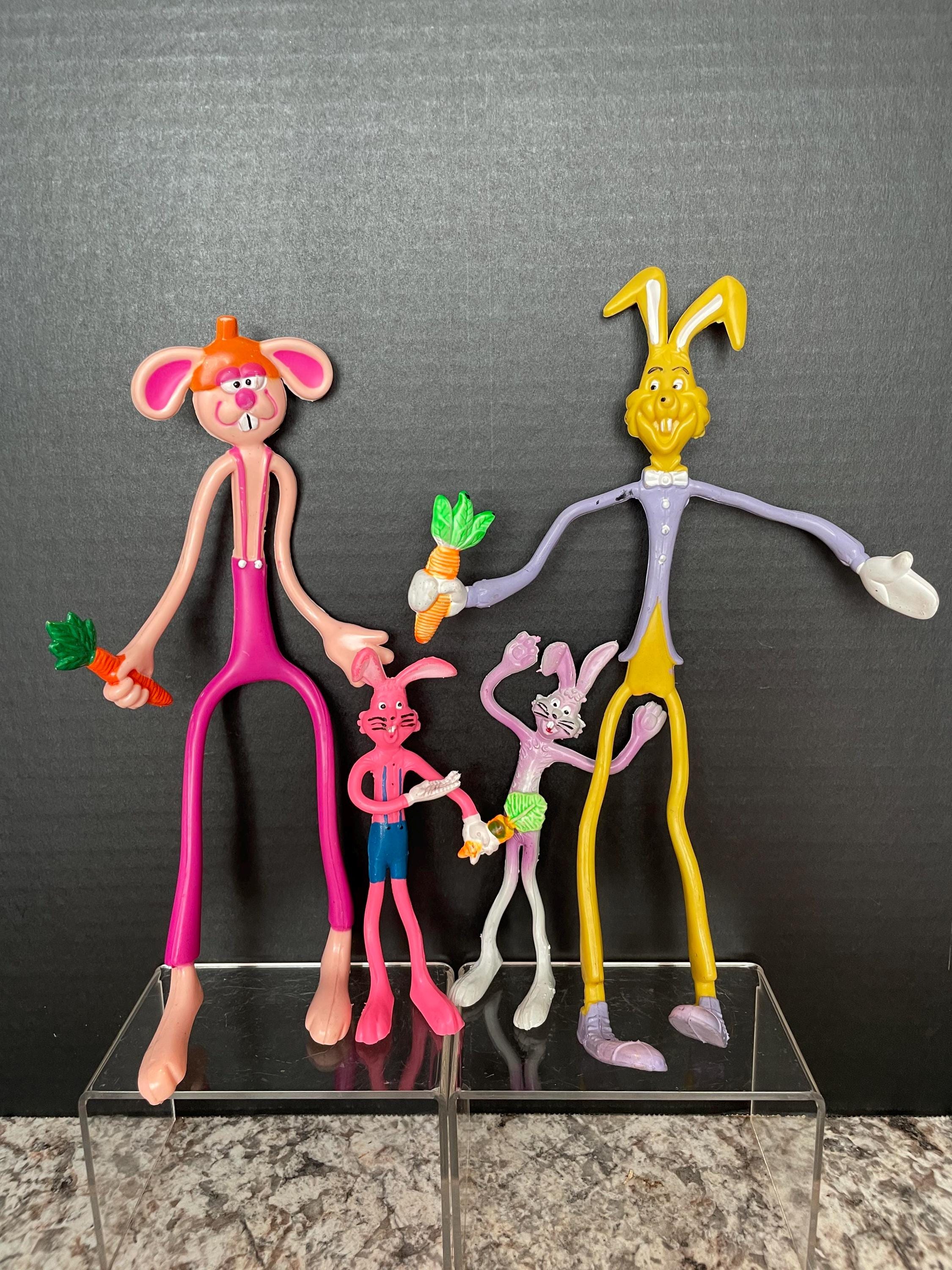1980's Bendable Rubber Rabbits