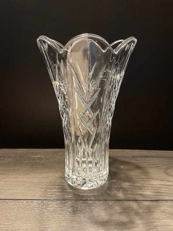 24% Lead Crystal 花瓶 フラワーベース クリスタルガラス Vintage 24% Lead Crystal Vase - Etsy 日本