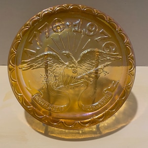 Vintage Indiana Carnival Glass USA Bicentennial Plate