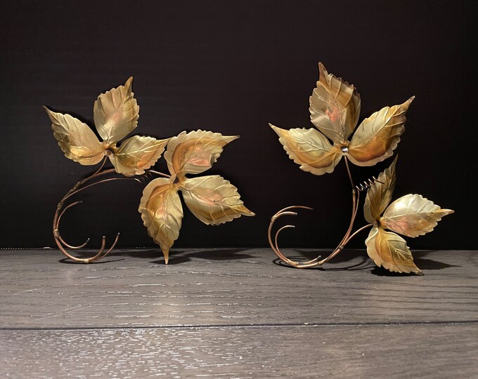 Vintage Tin Leaf Wall Hangings Etsy