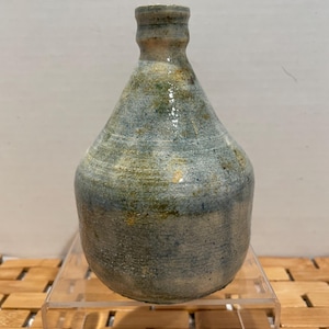 Vintage Handmade Salt Glazed Ceramic Bud Vase