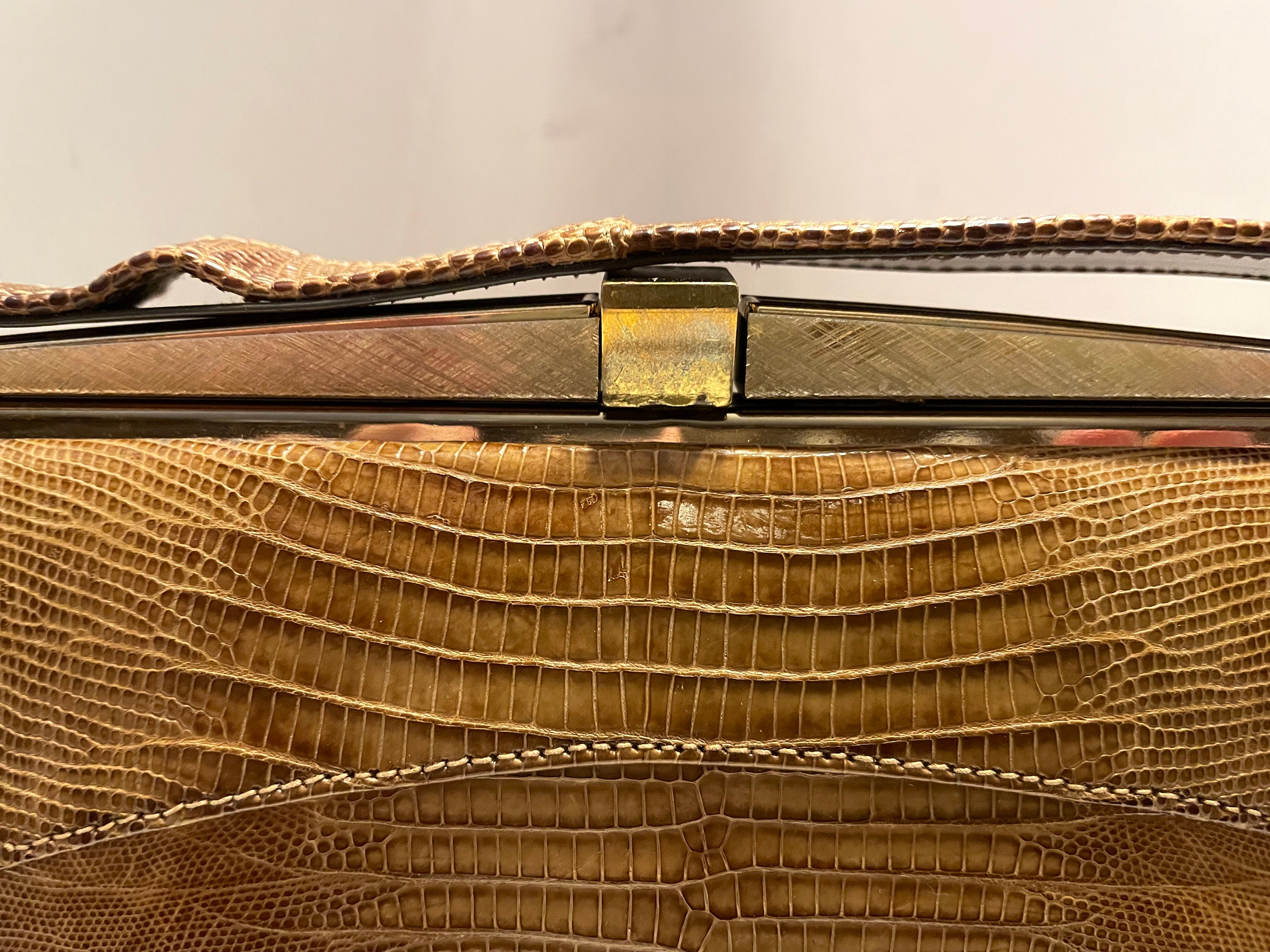 1950's Sterling USA Genuine Lizard Purse - Etsy