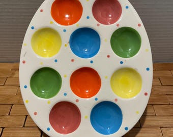 Vintage Handmade Egg Platter
