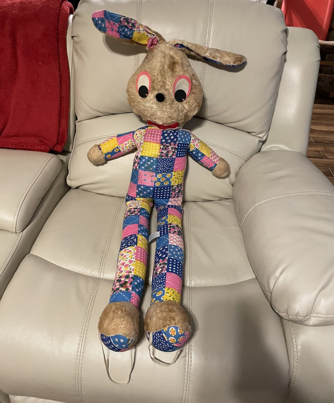 Patchwork Rabbit Teddy 1970's Patchwork Stuffed Rabbit - Etsy