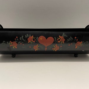 Vintage Metal Hand Painted Container
