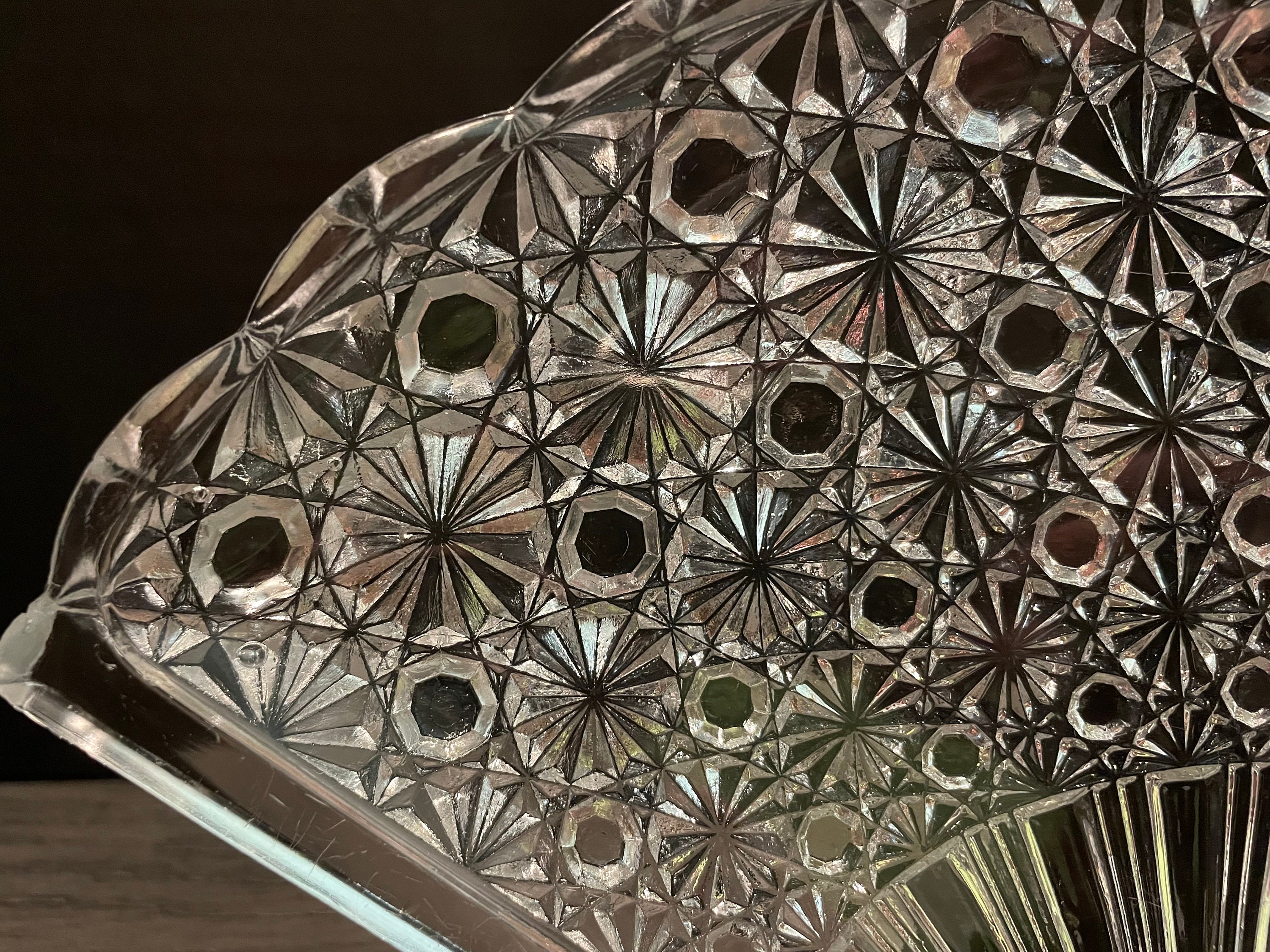 Vintage Glass Fan Shaped Dish Etsy