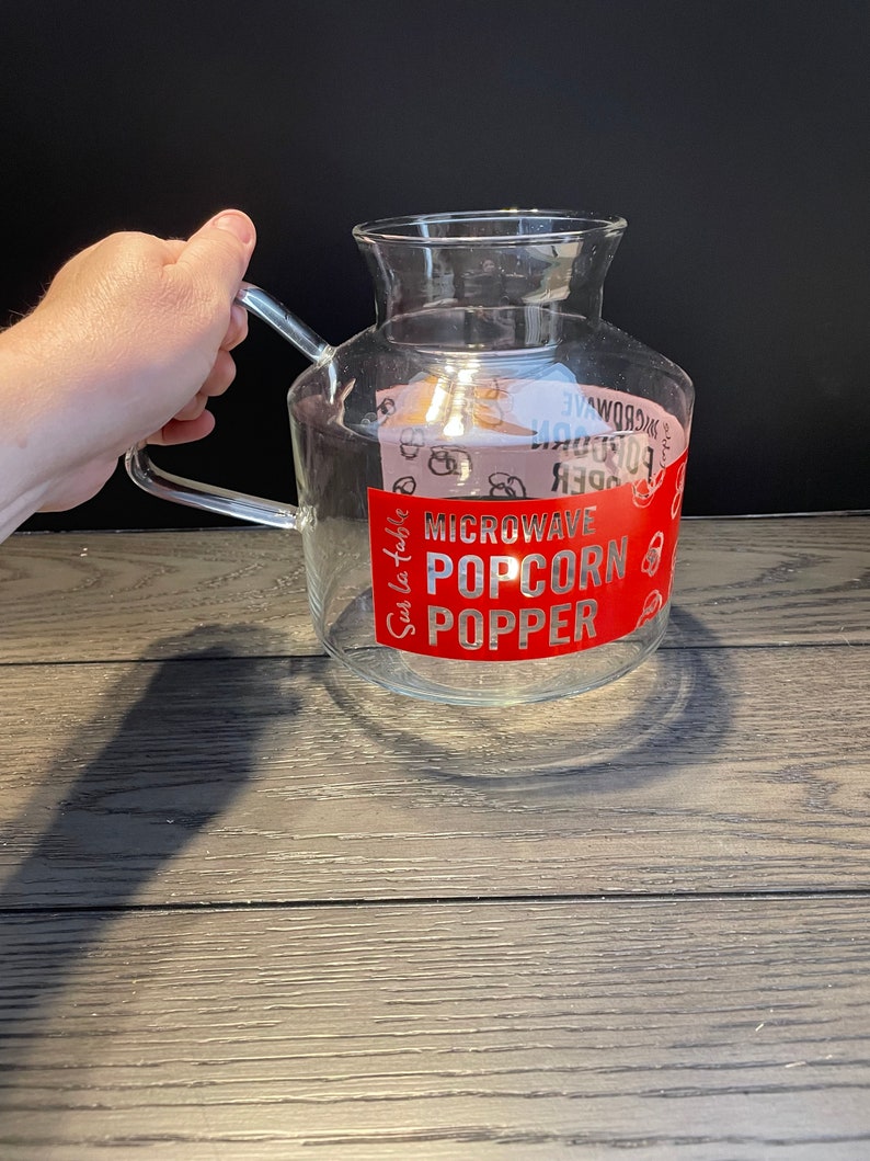 Vintage Glass Microwave Popcorn Pitcher Etsy