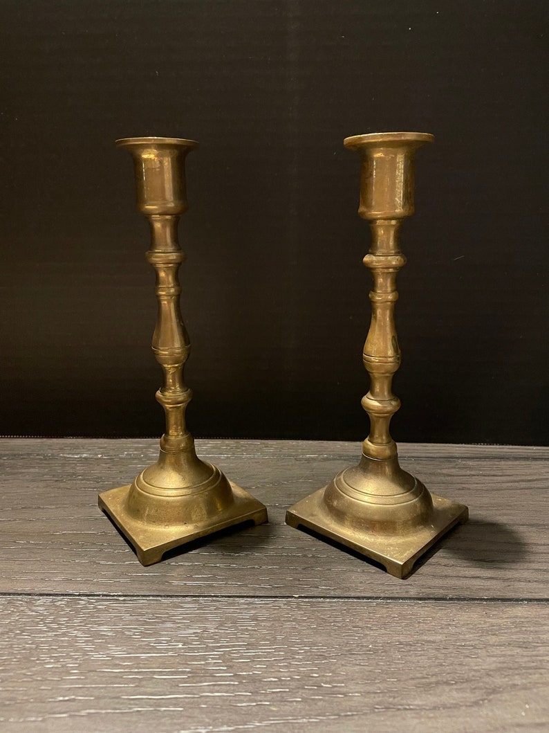 Vintage ADG Brass Candlesticks Etsy