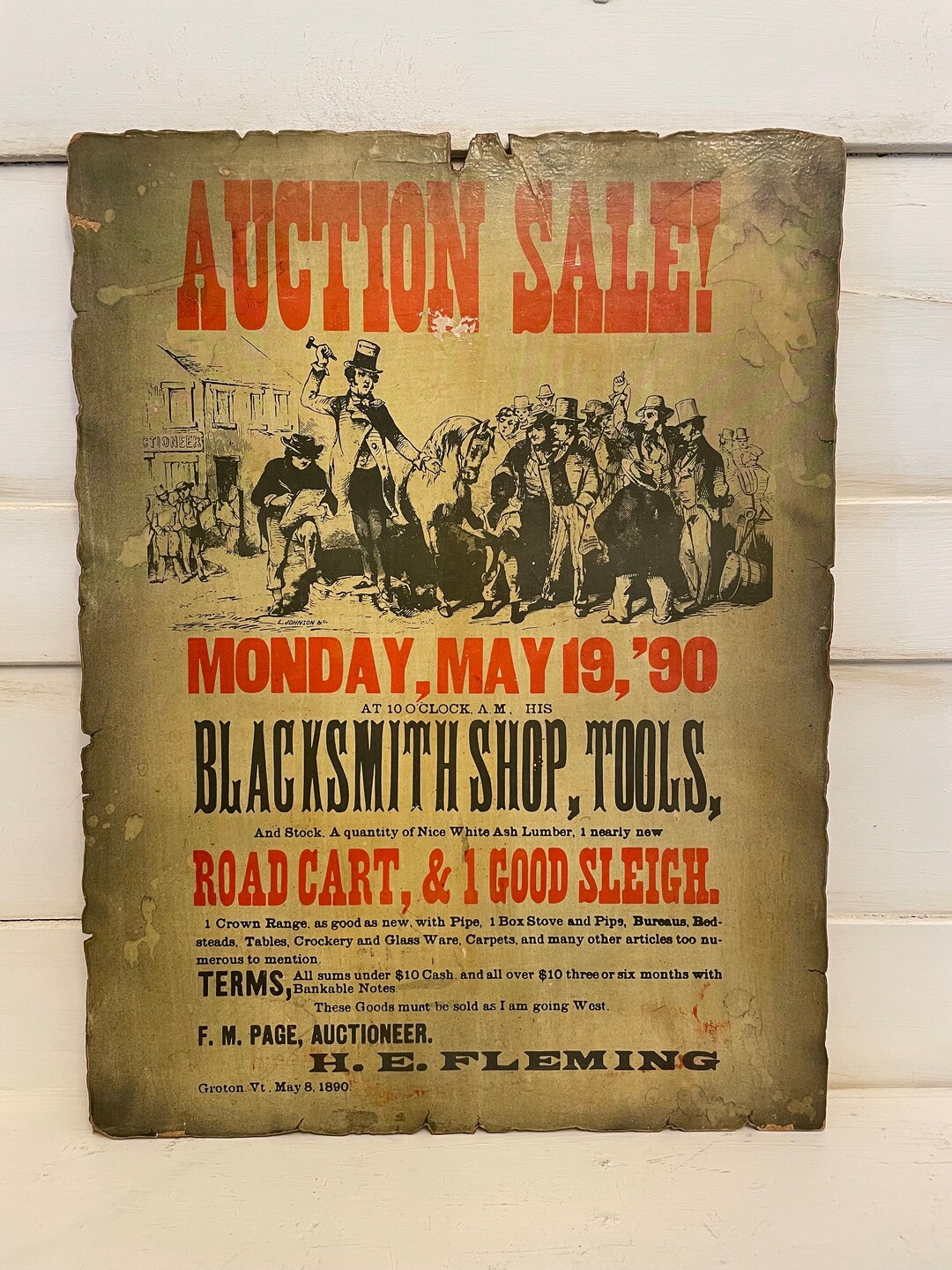 Vintage Auction Sign Picture - Etsy