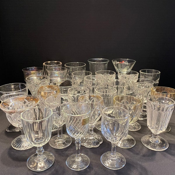 Vintage Lot of 29 Small Misc. Glasses