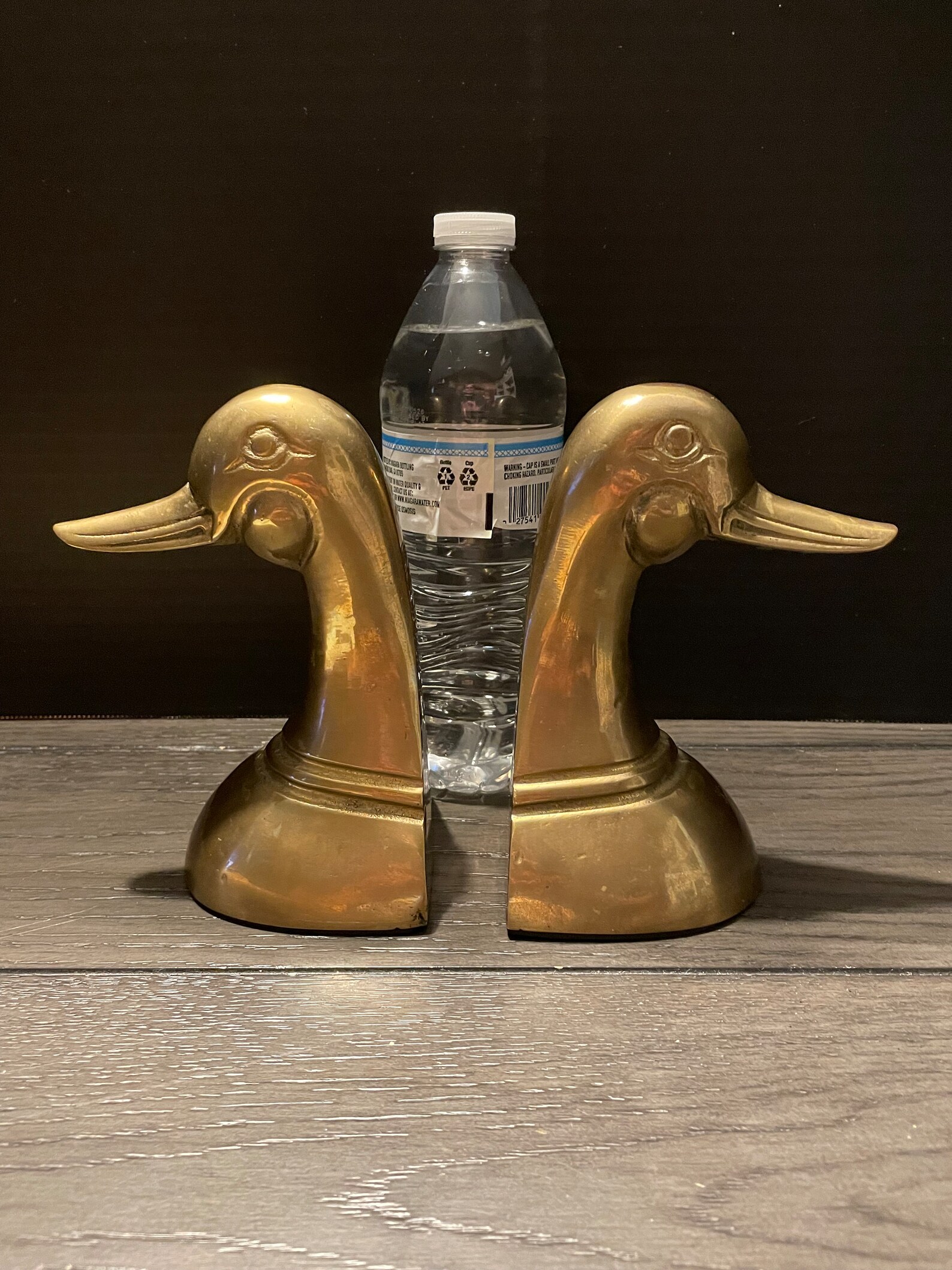 Vintage Brass Mallard Duck Head Bookends Etsy