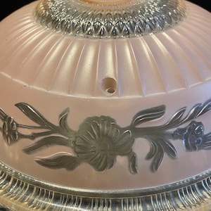 1930&#39;s Pink Depression Glass Ceiling Light Cover