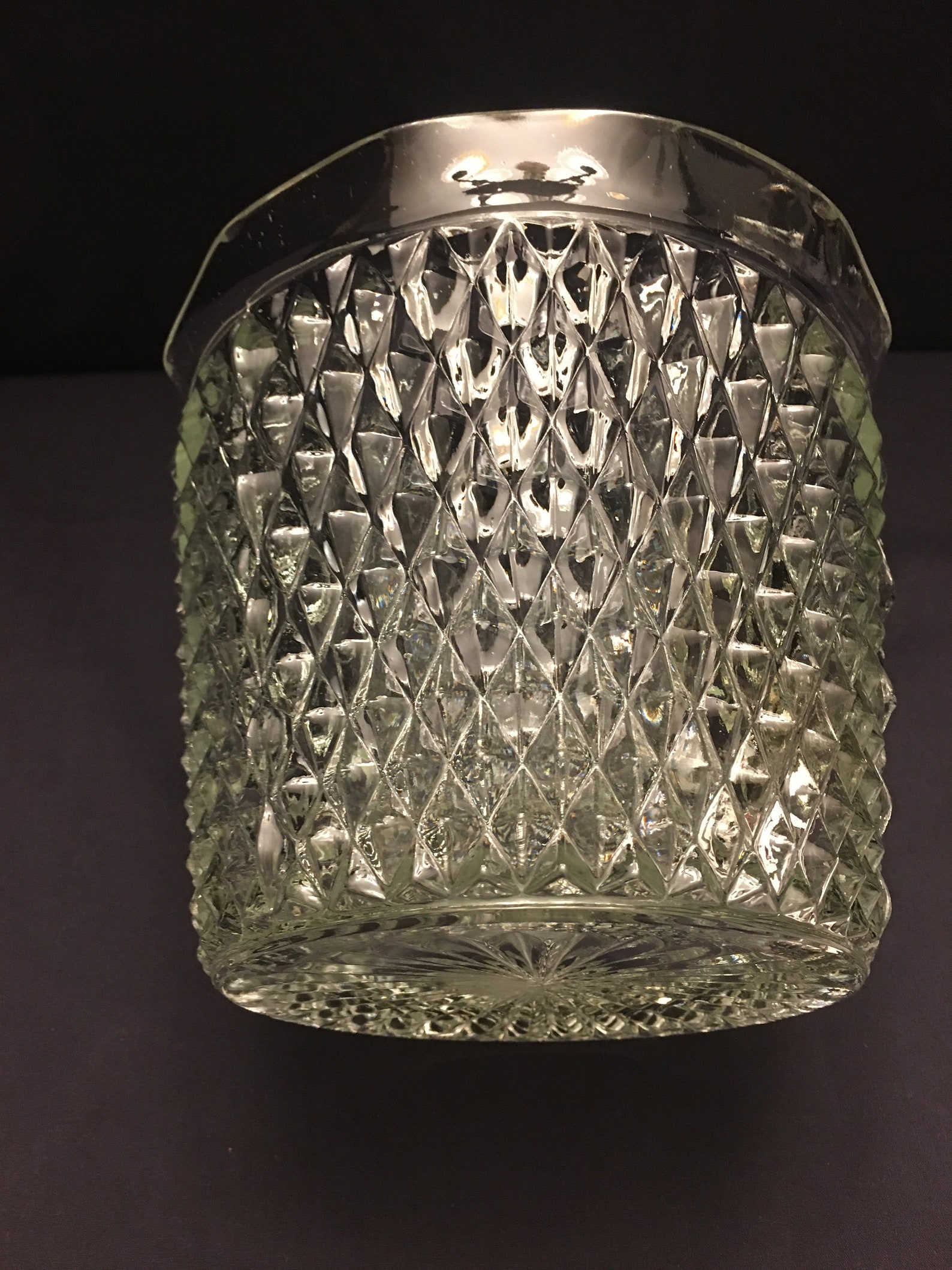 Vintage Cut Glass Ice Bucket Etsy