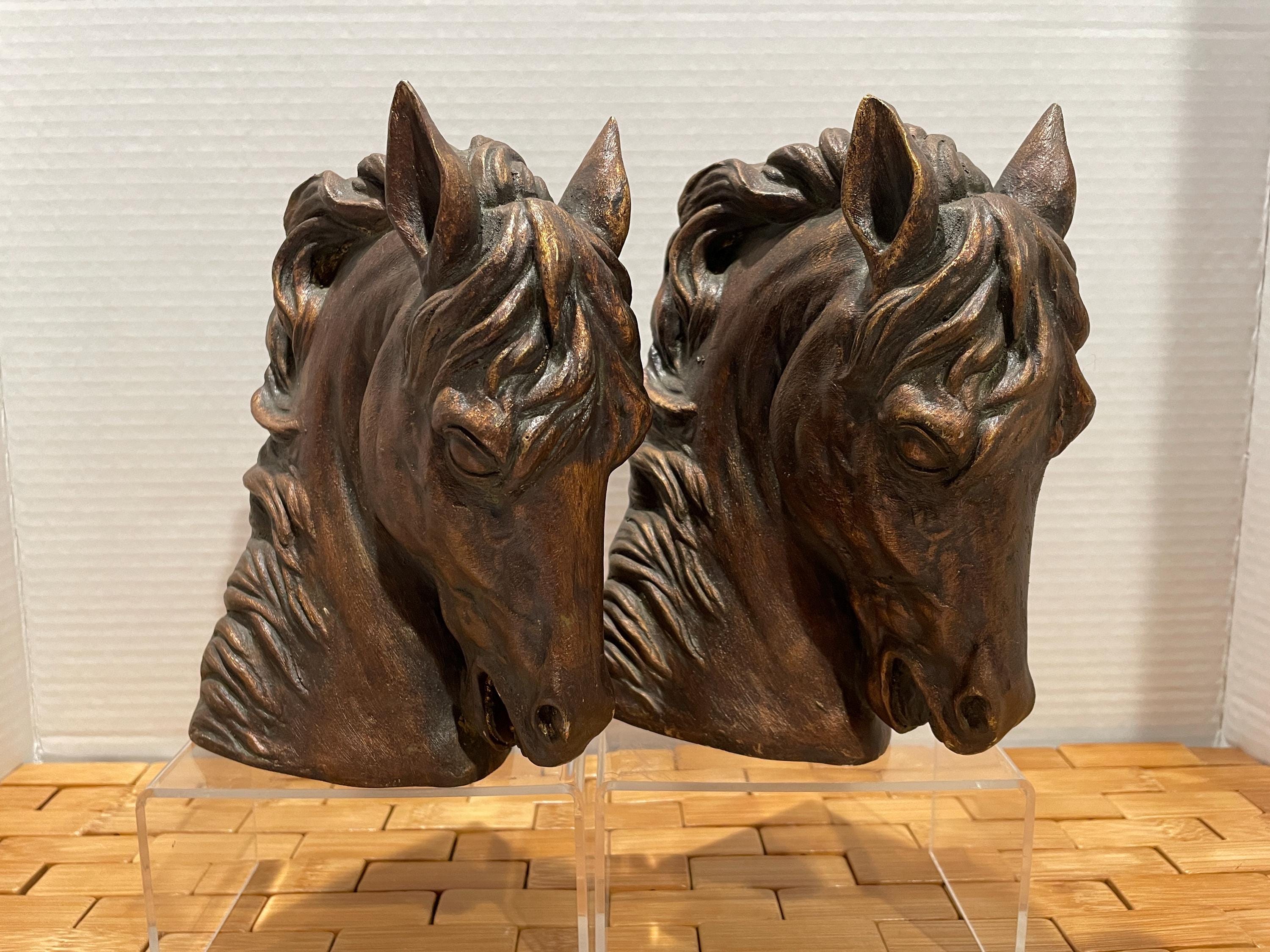 Vintage Andrea Horsehead Bookends by Sadek - Etsy