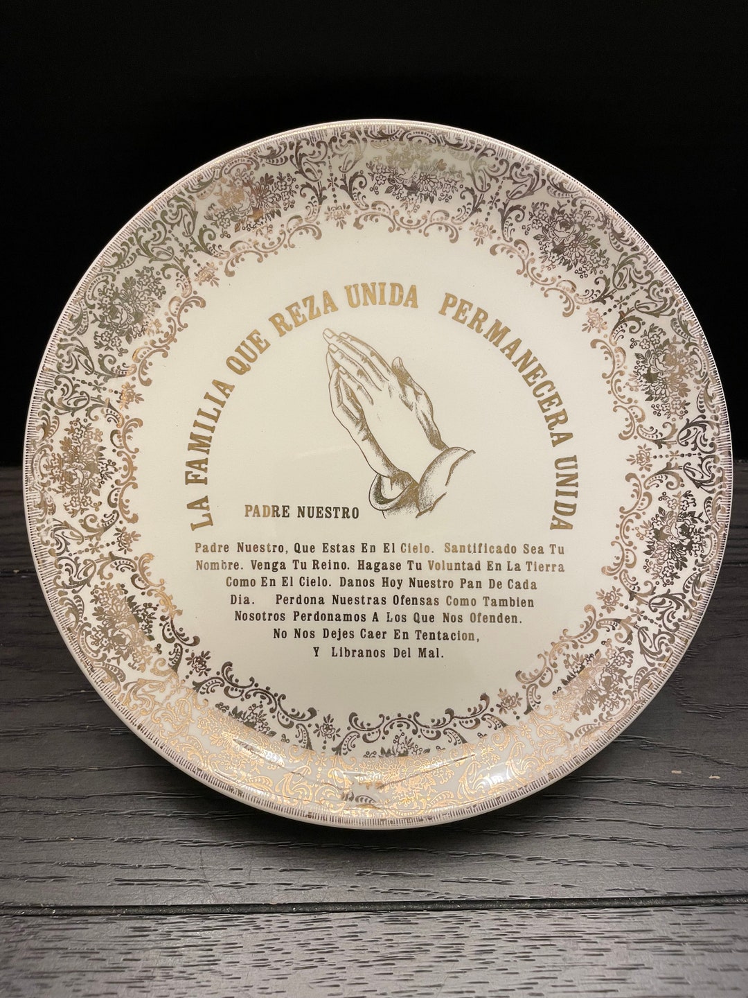 Vintage Lords Prayer Plate in Spanish Etsy