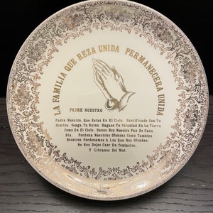 Vintage Lord’s Prayer Plate in Spanish