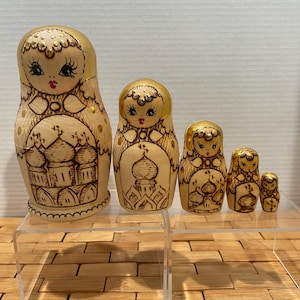 Vintage Wood Matryoshka Nesting Dolls