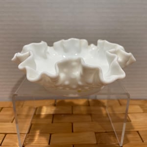 Vintage Fenton Milkglass Hobnail Candy Dish