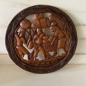 1993 Hand Carved Wood Aruba Wall Hanging