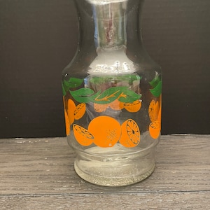 Vintage Glass Orange Juice Pitcher