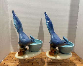 A Vintage 9 Inch Long Ceramic Blue Jay Bird Planter. Misc 1847 - Etsy