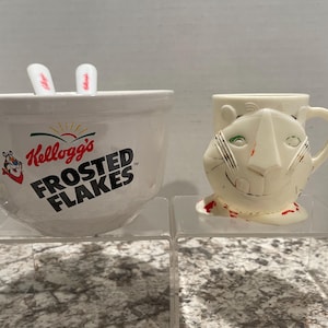 Kellogg's Frosted Flakes ボウルセット ケロッグ 4) Kellogg's Cereal Plastic Bowls Frosted Corn Flakes Rice
