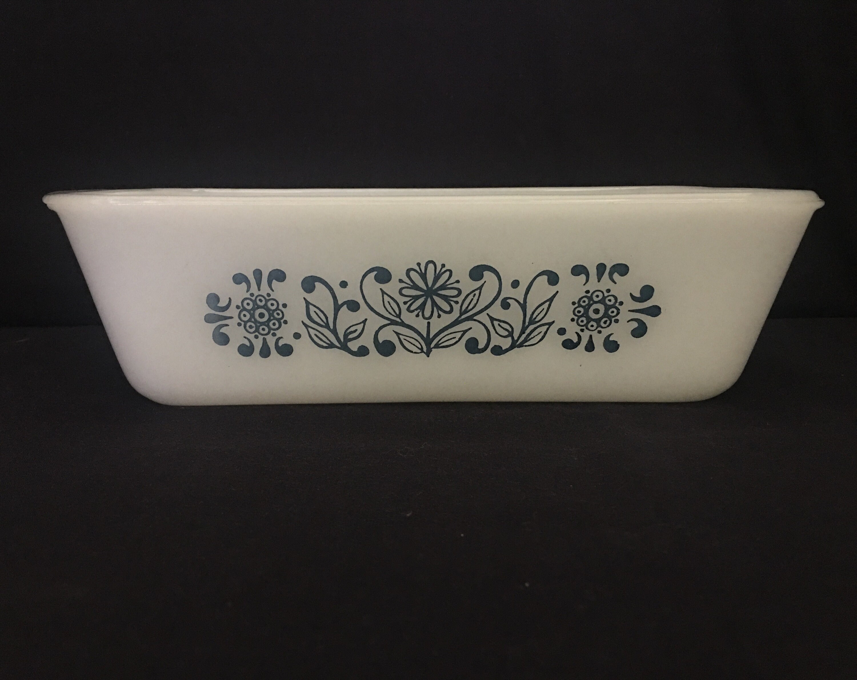 GlasBake Blue Flower Dish J522 Etsy