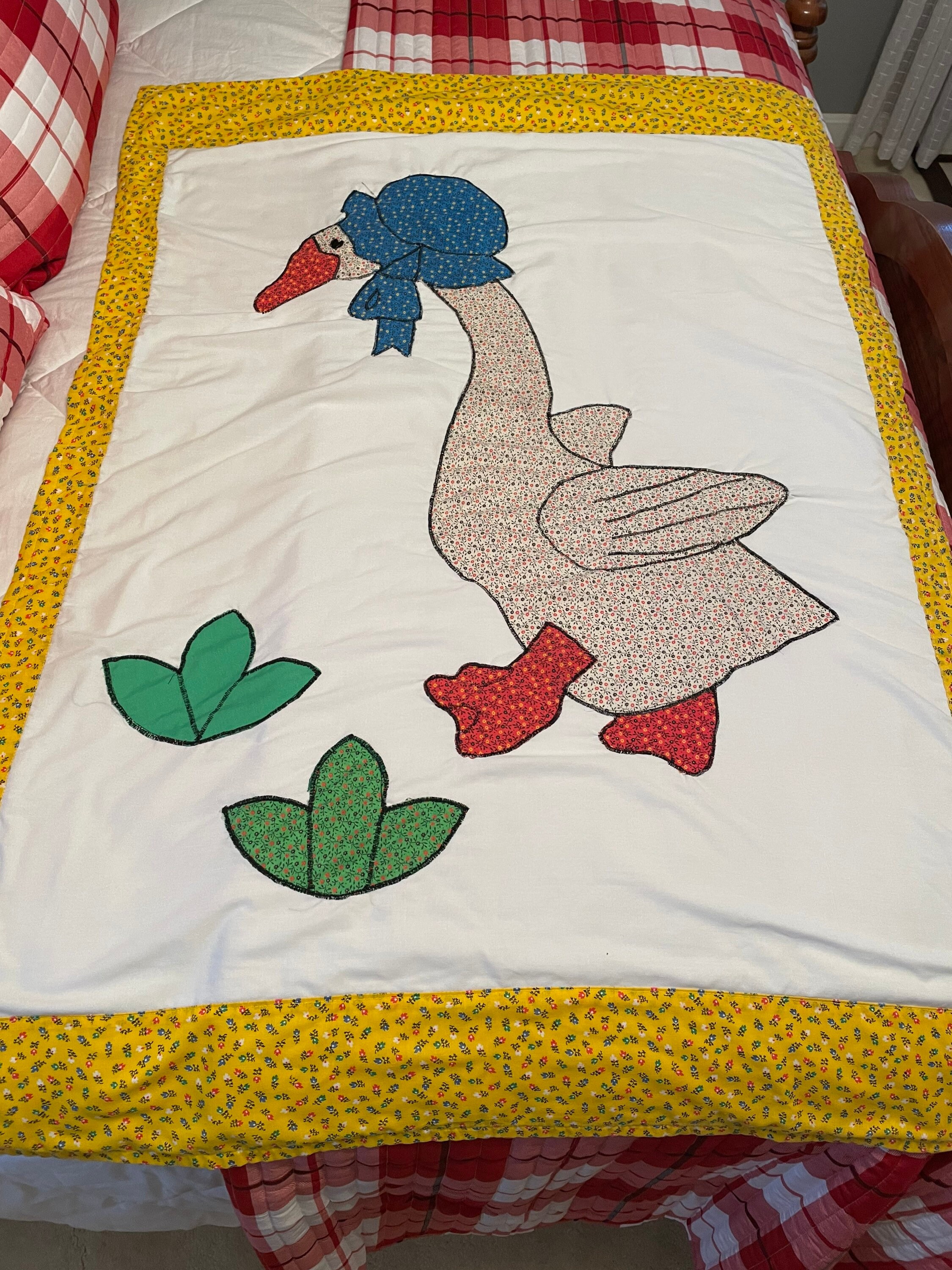 USA ヴィンテージ　マザーグース　ベビーブランケット　ハンドメイド USA ヴィンテージ マザーグース ベビーブランケット ハンドメイド