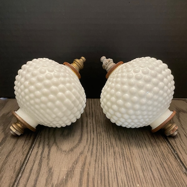 Vintage Hobnail Milk Glass Lamp Shades