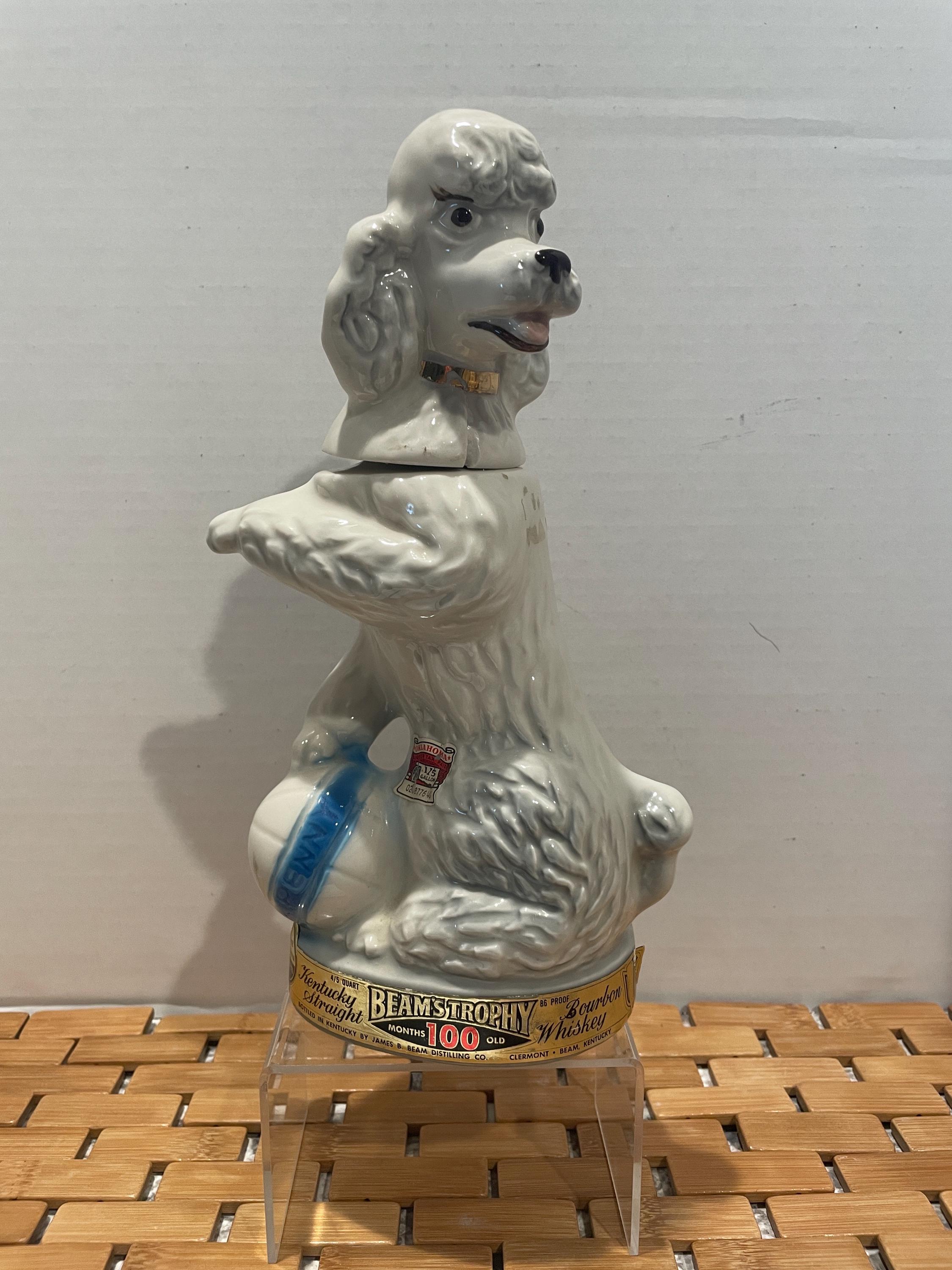 1970 Jim Beam White Poodle Decanter - Etsy