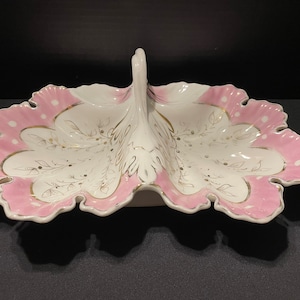 1900&#39;s Carl Tielsch Divided Double Serving Bowl