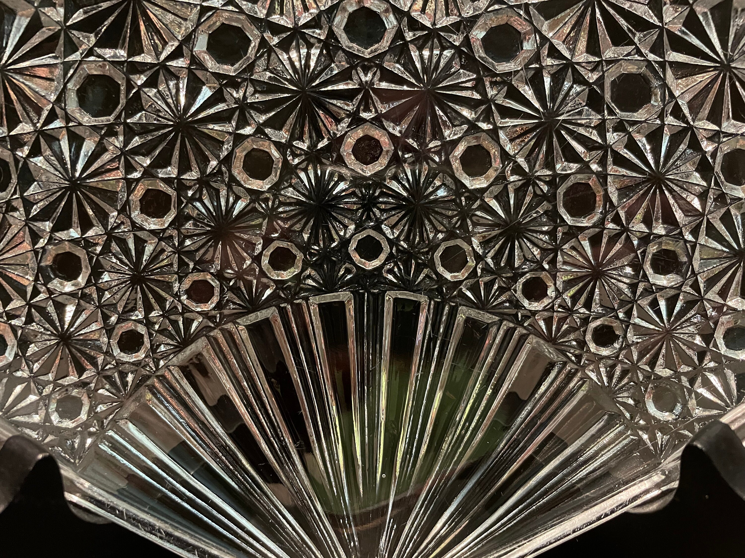 Vintage Glass Fan Shaped Dish Etsy