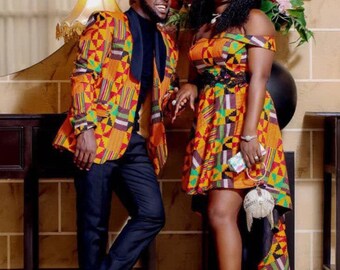 Couples matching African Ankara outfit, matching Ankara fabric, Ankara prints