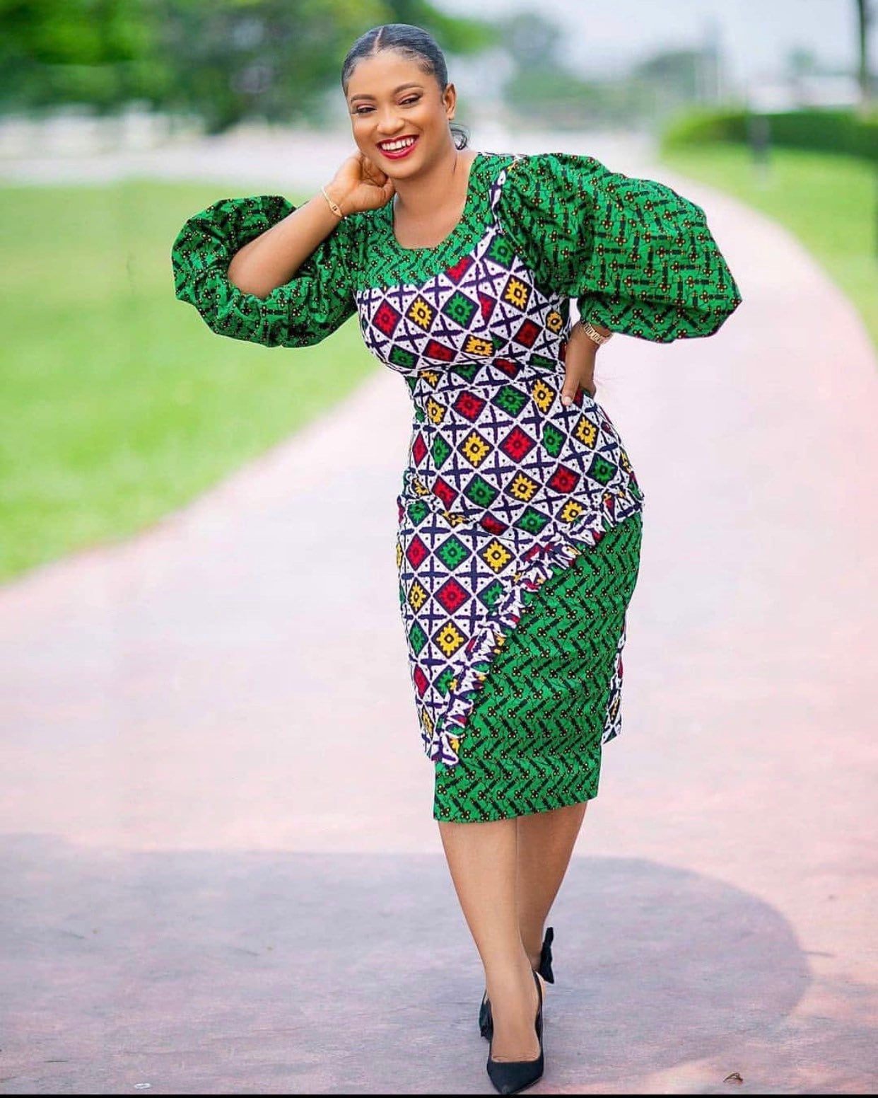 African mixed fabric clearance dresses